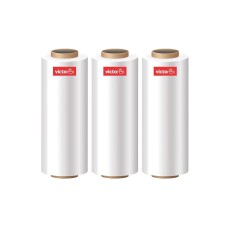 Victorex Biodegradable Stretch Wrapping Roll Film for Packing, 12 Inch (300 mm), 100 Meters Length Per Unit, (Pack of 3)