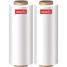 Victorex Biodegradable Stretch Wrapping Roll Film for Packing, 22 Inch (550 mm),200 Meters length Large Film wrap Roll for Packing and multipurpose use. 1.5 KG in weight Per Unit, (Pack of 2)