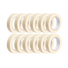 victorex Masking Tape (1/2 Inch X 12 mm,) 20 Meters of Multi-Use, Easy Tear Tape. Great for Carpenter Labeling, Painting, Packing and More Adhesive Leaves No Residue (Pack of 12 Rolls) 