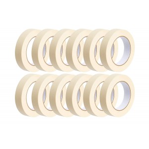 victorex Masking Tape (1/2 Inch X 12 mm,) 20 Meters of Multi-Use, Easy Tear Tape. Great for Carpenter Labeling, Painting, Packing and More Adhesive Leaves No Residue (Pack of 12 Rolls) 