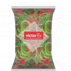 Victorex nylon rubber bands Fluorescent Color for office/home/kitchen/, Multi Color nylon rubber bands for packing, 1.5 Inches (Pack of 200 Gram)